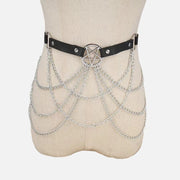 Pentagram Multi Chain PU Stud Belt