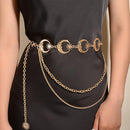 Moon & Star Charm Triple Chain Belt