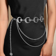 Moon & Star Charm Triple Chain Belt
