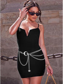 Moon, Star & Sun Charm Triple Chain Belt