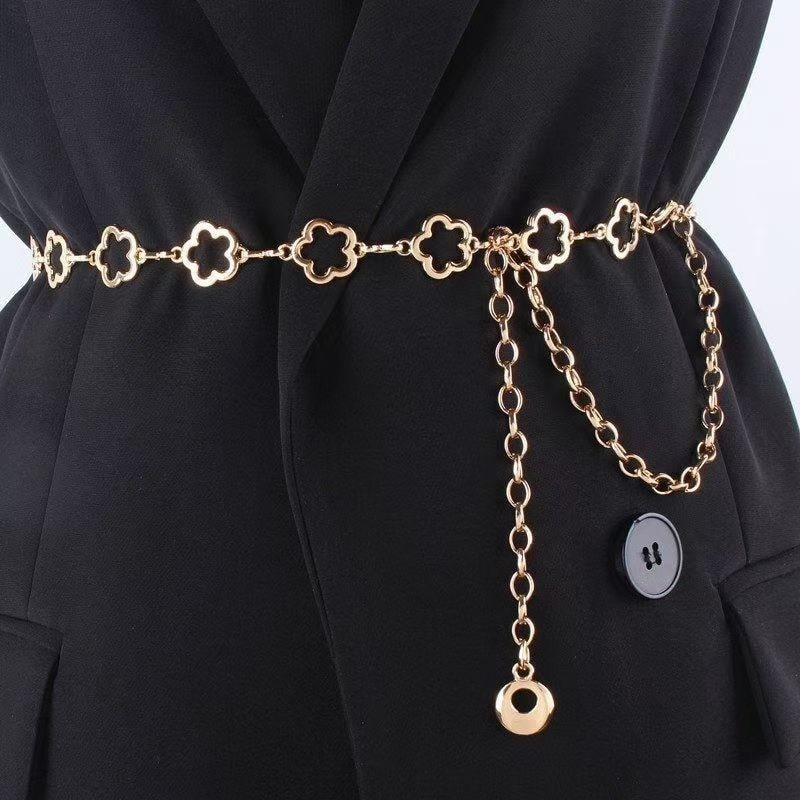 Flower Charm Chain Belt