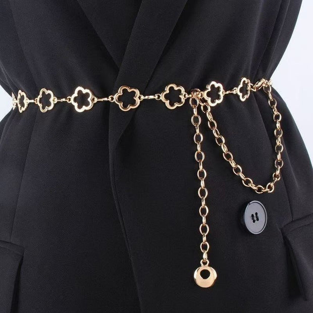Flower Charm Chain Belt