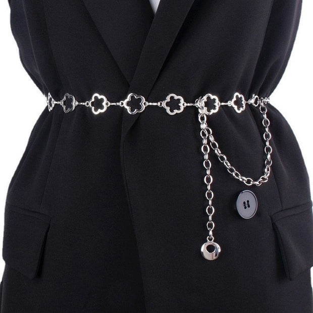 Flower Charm Chain Belt