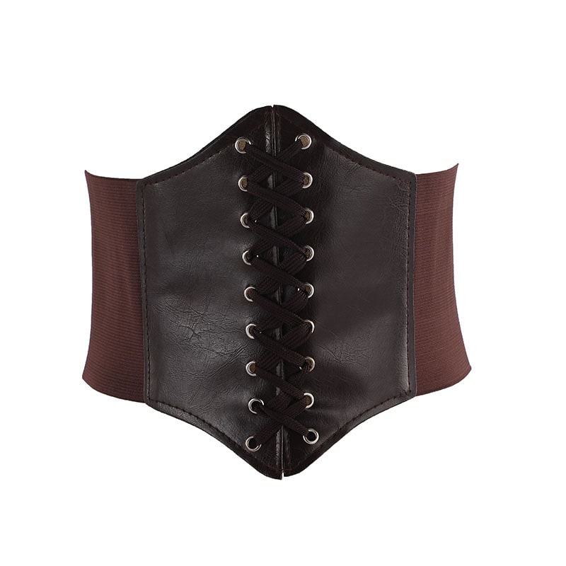 Arched Elasticated Waist Lace Up Corset Belt