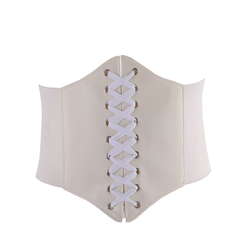 Arched Elasticated Waist Lace Up Corset Belt