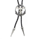 Vintage Bull Skull in Wreath Western Bolo Tie