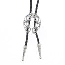 Vintage Ram Skull & Horse Shoes Western Bolo Tie