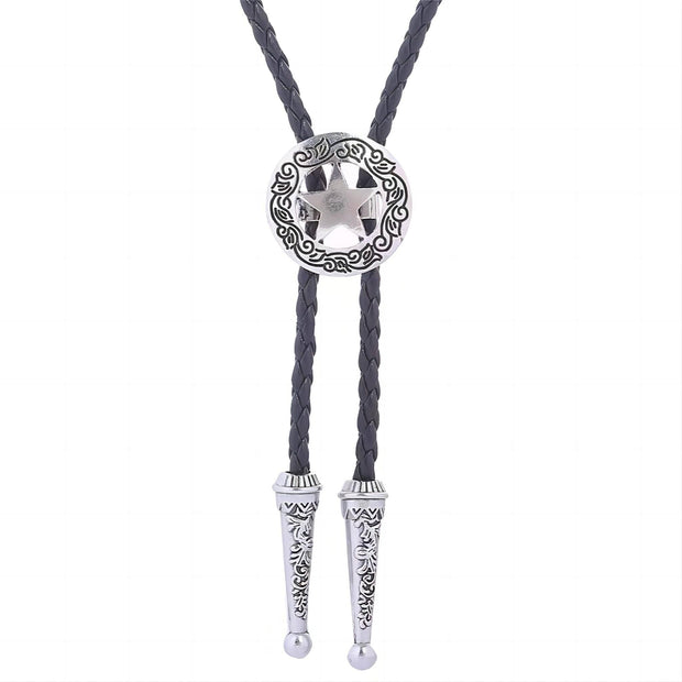 Vintage Star PU Leather Cord Western Bolo Tie
