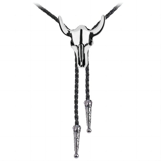 Vintage Bull PU Leather Cord Western Bolo Tie