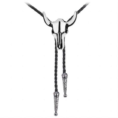 Vintage Bull PU Leather Cord Western Bolo Tie