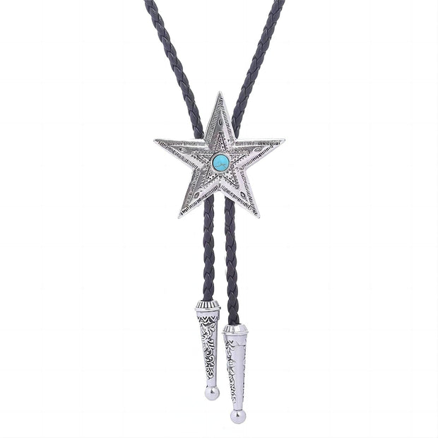 Vintage Star PU Leather Cord Western Bolo Tie