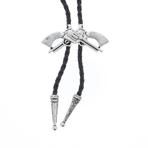 Vintage Guns PU Leather Cord Western Bolo Tie