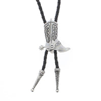 Vintage Cowboy Boot with Spur Western Bolo Tie
