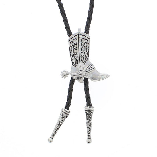 Vintage Cowboy Boot with Spur Western Bolo Tie