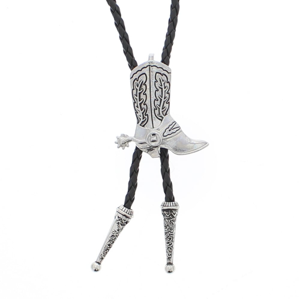 Vintage Cowboy Boot with Spur Western Bolo Tie