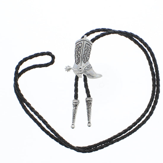 Vintage Cowboy Boot with Spur Western Bolo Tie