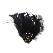 Black Feather Facinator on Clip and Brooch Pin