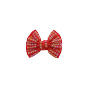 Red Stone Hair Bow on Clip