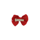 Red Stone Hair Bow on Clip