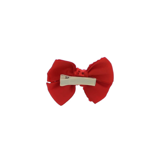 Red Stone Hair Bow on Clip
