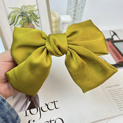 Large Satin Hair Bow on Barrette