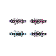 Assorted Black Floral Hair Barrettes with Diamante Stones