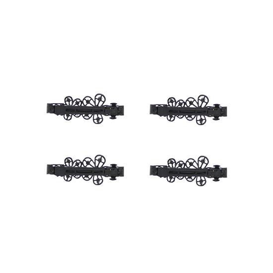 Assorted Black Floral Hair Barrettes with Diamante Stones