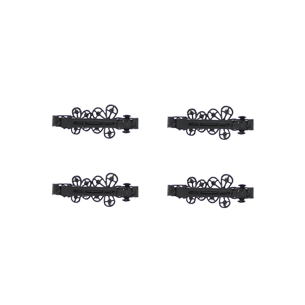 Assorted Black Floral Hair Barrettes with Diamante Stones