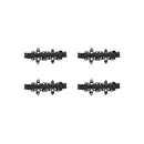 Assorted Black Floral Barrettes with Rhinestones Hair Clips