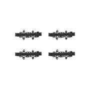 Assorted Black Floral Barrettes with Rhinestones Hair Clips