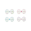 Mini Bow Barrettes Silver Filigree Hair Clips with Diamanté Stones