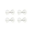 Mini Bow Barrettes Silver Filigree Hair Clips with Diamanté Stones