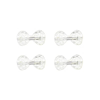 Mini Bow Barrettes Silver Filigree Hair Clips with Diamanté Stones