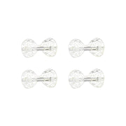 Mini Bow Barrettes Silver Filigree Hair Clips with Diamanté Stones