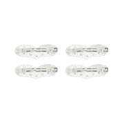 Silver Filigree Rhinestone Heart Hair Clips