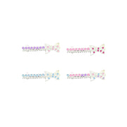 Silver Tone Diamante Mini Bow Barrettes  Hair Clips