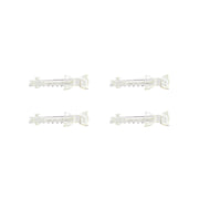 Silver Tone Diamante Mini Bow Barrettes  Hair Clips