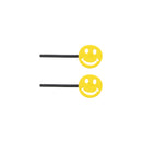 Pair of Yellow Smiley Face Hair Grips