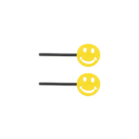 Pair of Yellow Smiley Face Hair Grips