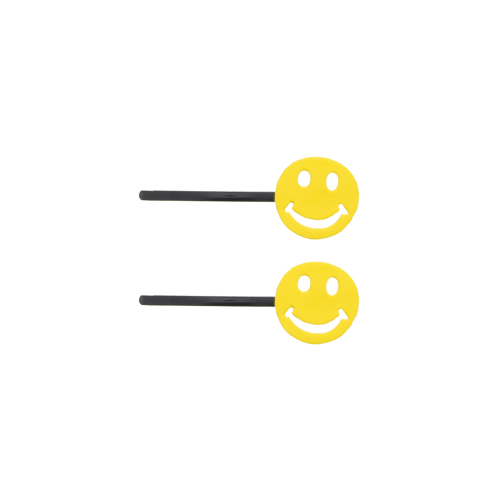Pair of Yellow Smiley Face Hair Grips