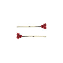 Pair of Red Roses Floral Hair Grips