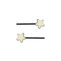 Pair of White Star Hair Grips Slides