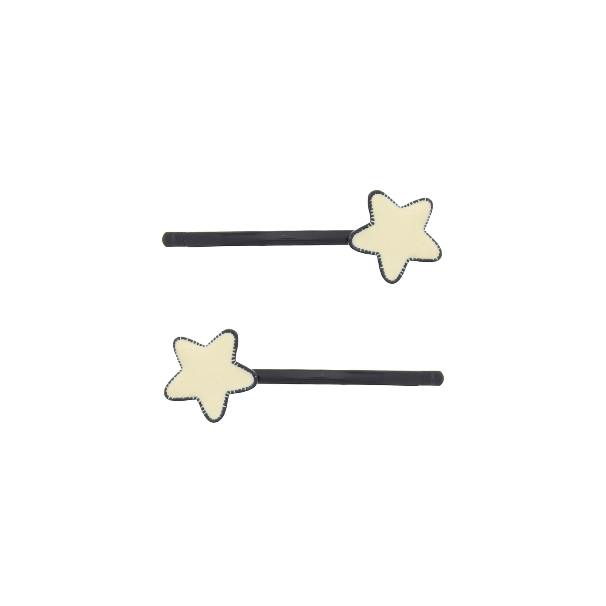 Pair of White Star Hair Grips Slides