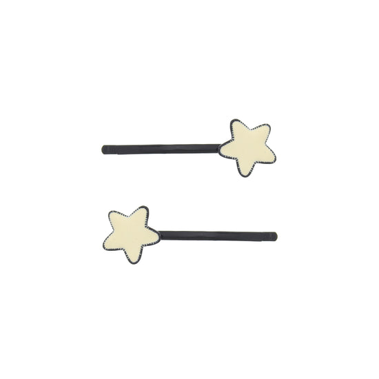 Pair of White Star Hair Grips Slides