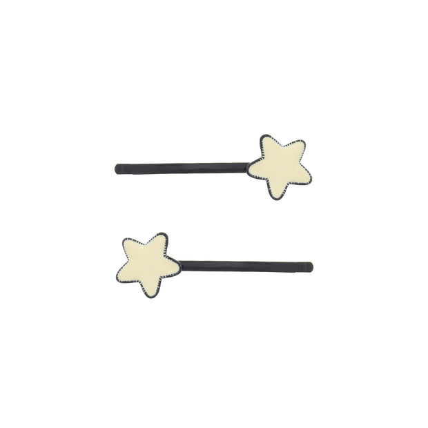 Pair of White Star Hair Grips Slides