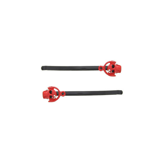 Pair of Rhinestone Red Skull Hair Grips