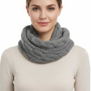 Warm Cable Knitted Womens Loop Scarf / Snood/ Cowl
