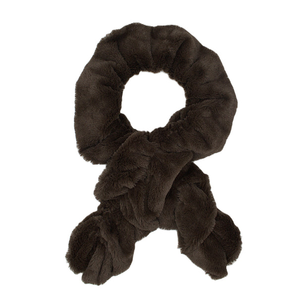 Warm Velvet Loop Scarf with Pull-Through Design
