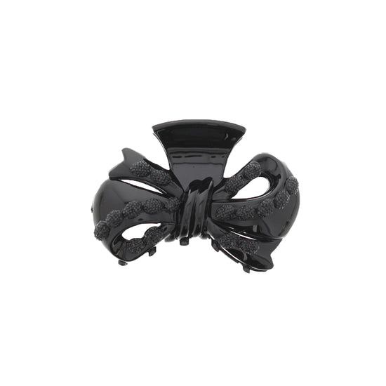 8cm Black/Black Stone Bow Hair Claw Clips