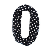 Black Polka Dot Print Snood/ Scarf - Lightweight Neck Warmer